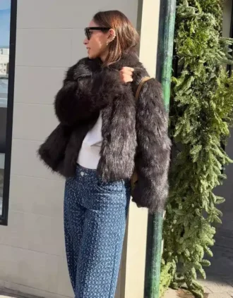 Suni Kürk Yaka Ceket – #Bershkastyle – Kadın