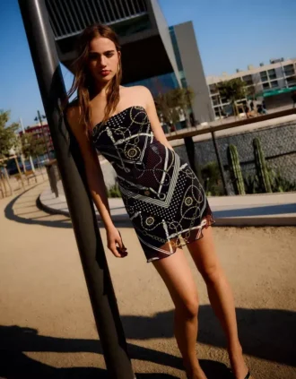 Tül Bandeau Mini Elbise