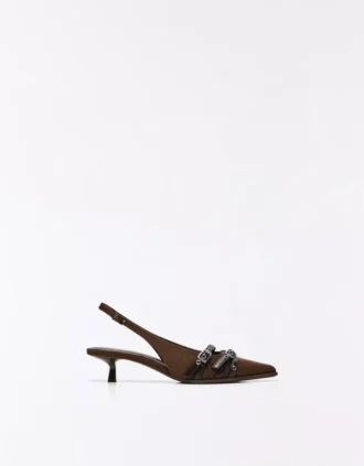 Toka Detaylı Kitten Topuklu Slingback Ayakkabılar – Topuklu Ayakkabılar