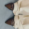 Toka Detaylı Kitten Topuklu Slingback Ayakkabılar – Topuklu Ayakkabılar