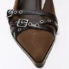 Toka Detaylı Kitten Topuklu Slingback Ayakkabılar – Topuklu Ayakkabılar