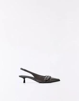 Tokalı Slingback Kitten Topuklu Ayakkabılar – Topuklu Ayakkabılar