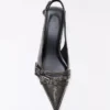 Tokalı Slingback Kitten Topuklu Ayakkabılar – Topuklu Ayakkabılar