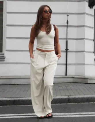 Bol Kesim Çift Katlı Kumaş Pantolonlar – #Bershkastyle – Kadın