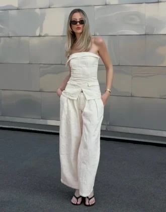 Wide Leg Düşük Bel Dartlı Kot Pantolon