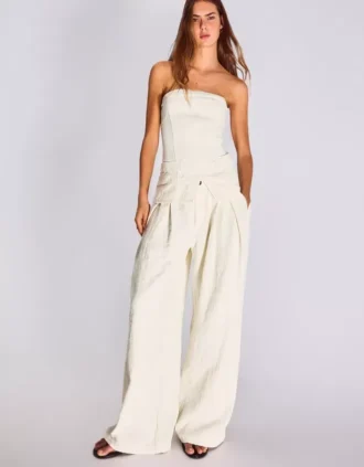 Wide Leg Düşük Bel Dartlı Kot Pantolon