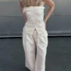 Wide Leg Düşük Bel Dartlı Kot Pantolon