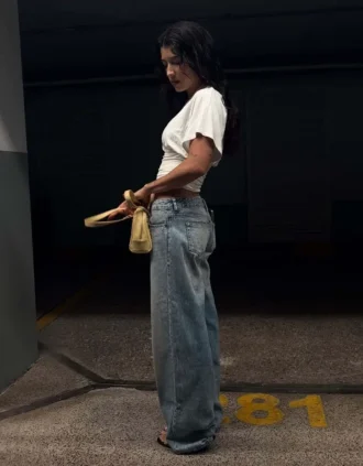Wide Leg Düşük Bel Kot Pantolonu
