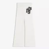 Yama Detaylı Peluş Geniş Paça Pantolonlar