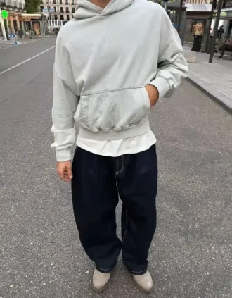 Yıkanmış Boxy Fit Kapüşonlu Sweatshirt – Sweatshirtler ve Kapüşonlular – Erkek