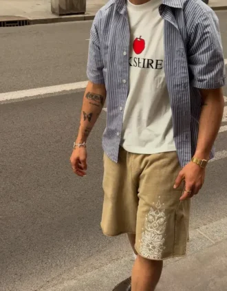 Yıkanmış Efektli Bermuda Şort Aries X Bershka