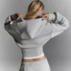 Yüksek Bel Fermuarlı Kapüşonlu Sweatshirt – #Bershkastyle – Kadın