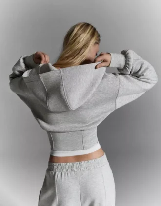 Yüksek Bel Fermuarlı Kapüşonlu Sweatshirt – #Bershkastyle – Kadın