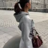 Yüksek Bel Fermuarlı Kapüşonlu Sweatshirt – #Bershkastyle – Kadın
