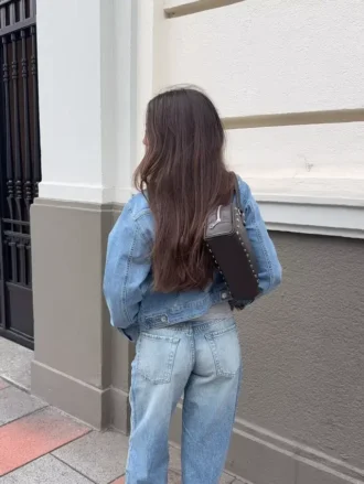 Yüksek Bel Straight Wide Leg Geniş Paça Kot Pantolon