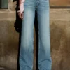 Yüksek Bel Straight Wide Leg Kot Pantolon – Pantolonlar