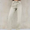 Yüksek Bel Straight Wide Leg Kot Pantolon – Pantolonlar