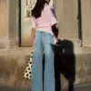 Yüksek Bel Straight Wide Leg Kot Pantolon – Pantolonlar