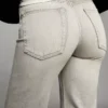 Yüksek Bel Straight Wide Leg Kot Pantolon – Pantolonlar