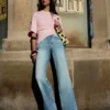Yüksek Bel Straight Wide Leg Kot Pantolon – Pantolonlar