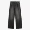 Yüksek Bel Straight Wide Leg Kot Pantolon – Pantolonlar