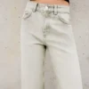 Yüksek Bel Straight Wide Leg Kot Pantolon – Pantolonlar