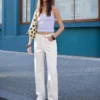 Yüksek Bel Straight Wide Leg Kot Pantolonlar – Pantolonlar – Kadın