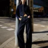 Yüksek Bel Straight Wide Leg Kot Pantolonlar – Pantolonlar – Kadın
