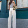 Yüksek Bel Straight Wide Leg Kot Pantolonlar – Pantolonlar – Kadın