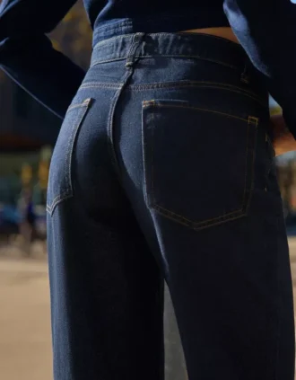 Yüksek Bel Straight Wide Leg Kot Pantolonlar – Pantolonlar – Kadın
