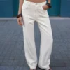 Yüksek Bel Straight Wide Leg Kot Pantolonlar – Pantolonlar – Kadın