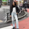 Yüksek Bel Wide Leg Düz Kesim Kot Pantolonlar