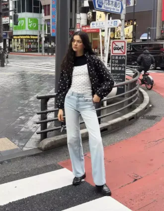Yüksek Bel Wide Leg Düz Kesim Kot Pantolonlar