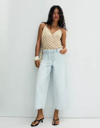 Yüksek Bel Wide Leg Kot Pantolon