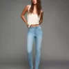 Yüksek Bel Yumuşak Skinny Kot Pantolonlar – Pantolonlar
