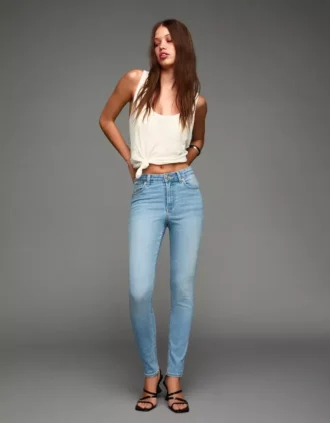 Yüksek Bel Yumuşak Skinny Kot Pantolonlar – Pantolonlar