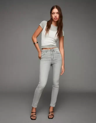 Yüksek Bel Yumuşak Skinny Kot Pantolonlar – Pantolonlar