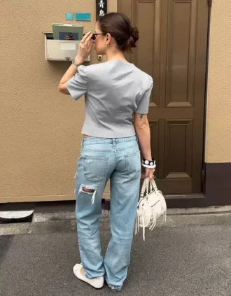 Yırtık, Düşük Bel, Straight Paça Kot Pantolon