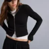 Yumuşak Fermuarlı Modal Karışımlı Kapüşonlu Sweatshirt – Sweatshirtler ve Kapüşonlular