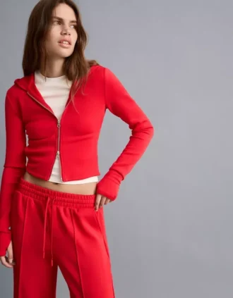 Yumuşak Fermuarlı Modal Karışımlı Kapüşonlu Sweatshirt – Sweatshirtler ve Kapüşonlular